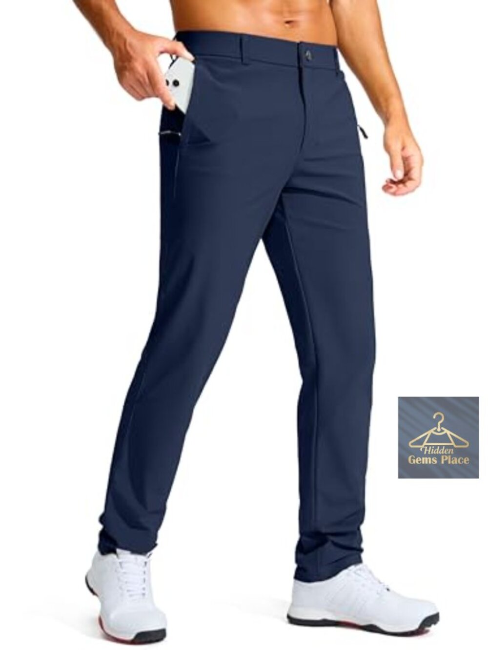 Men's Golf Pants Stretch Wrinkle-Free Straight Leg Work Dress Pants